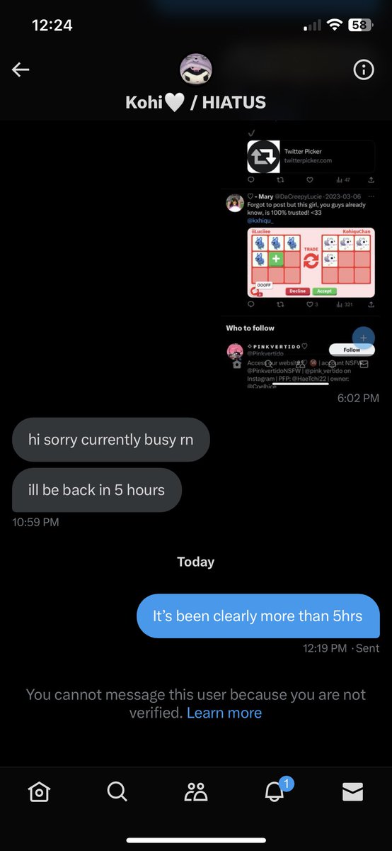 Well I thought she was trusted, turns out she’s not @kxhiqu_ #adoptmetrades Be careful🥰