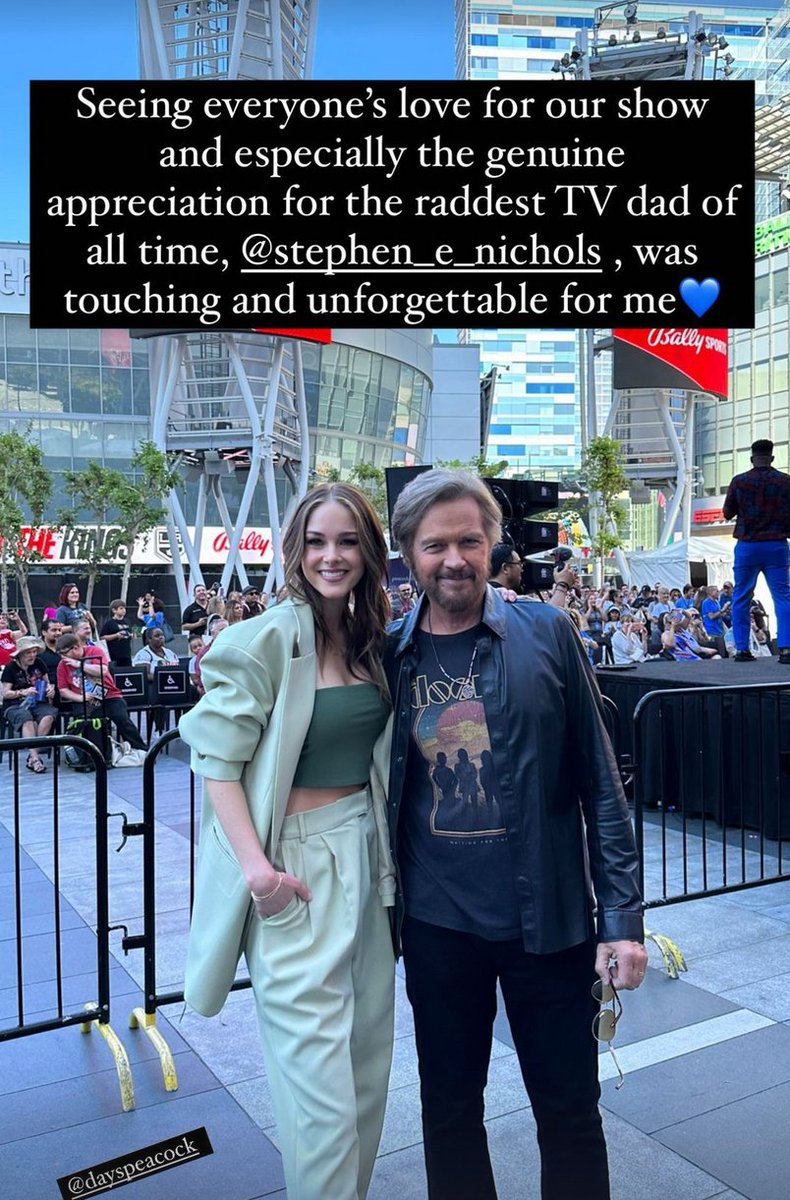 SteveKaylaGroup's tweet image. #DayofDays2023  Abigail appreciating the fans love of the show and her TV dad ❤️

#Days #Stayla #Johnsonfamily