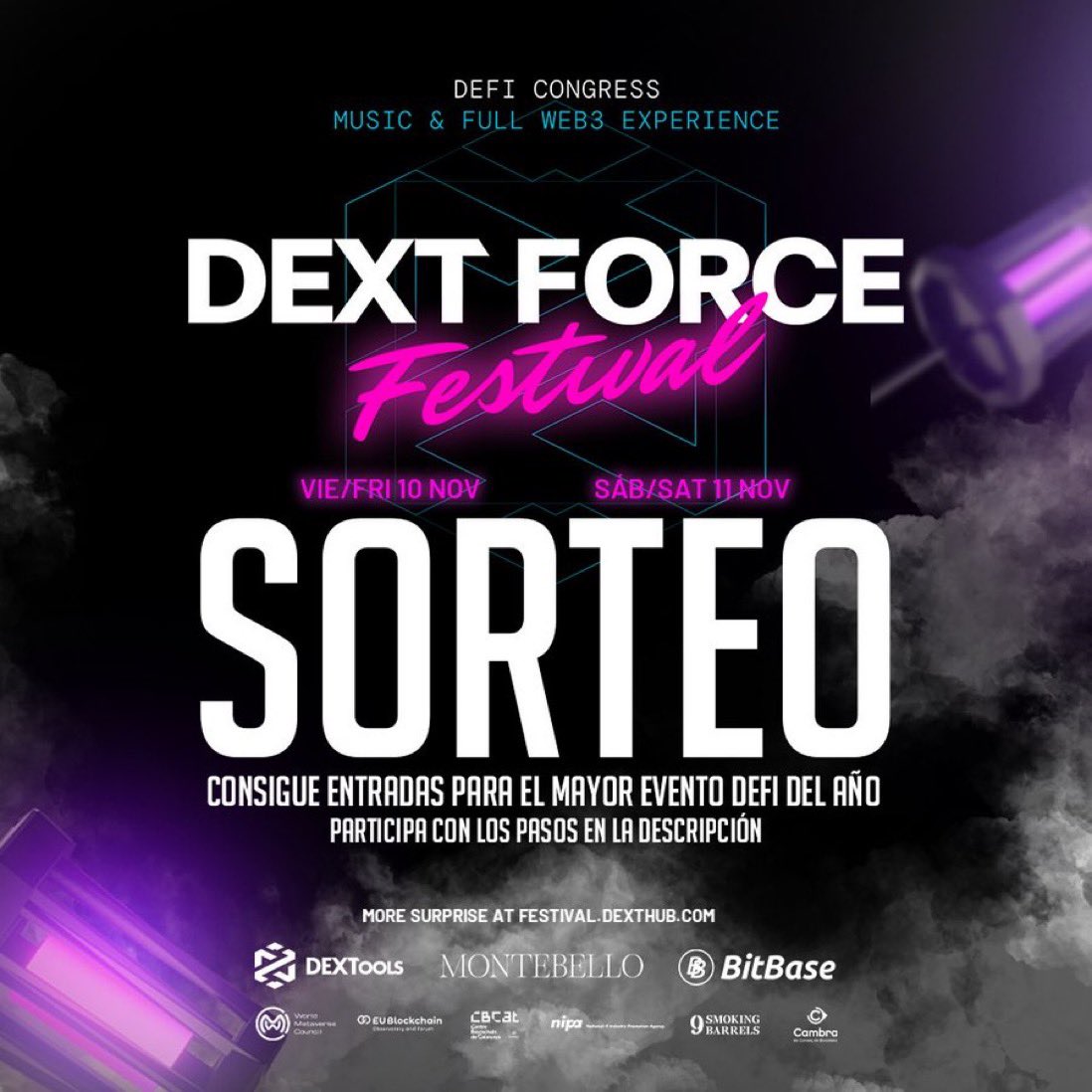 JohnNakamoto_'s tweet image. ¡SORTEO valorado en 420€ ! 🎁🔥

¡Gana 2 entradas para el evento blockchain de DEXTFORCE en Barcelona en la Llotja de Mar , 10-11 Nov!

 Requisitos:

🔹Retweet 

🔹Seguir a @DEXToolsApp, @DEXTForceFest y a mí

🔹Menciona a un amigo 

Tendrá conferencias,actividades ,networking y…