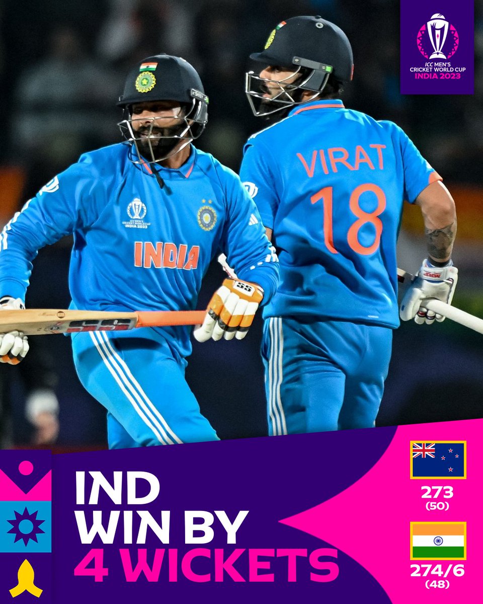 India go to the top of #CWC23 points table with a brilliant win in Dharamsala 🎉

#CWC23 | #INDvNZ