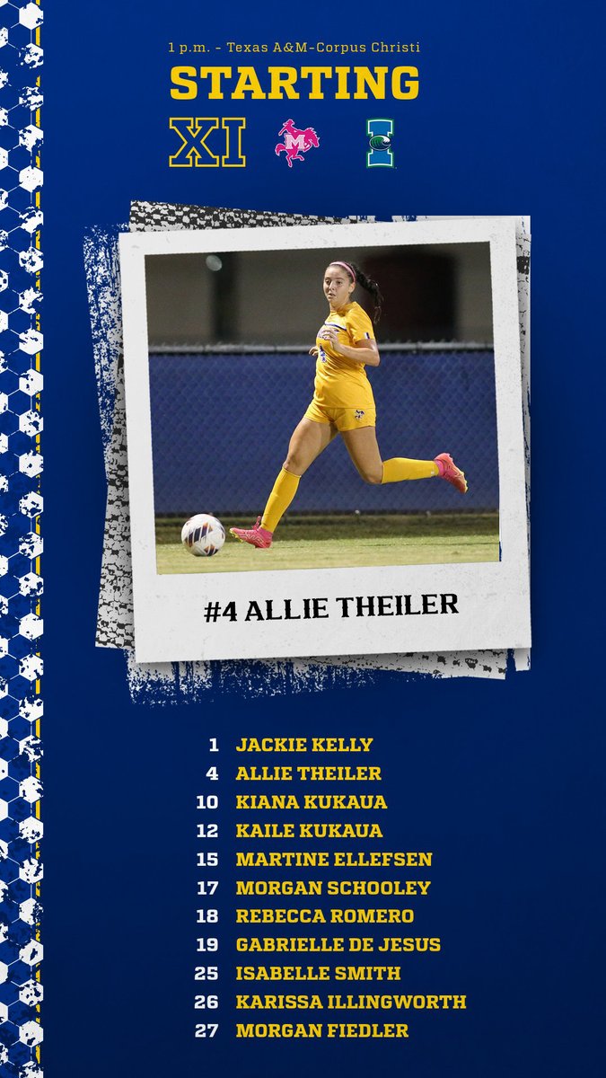 McNeeseSoccer's tweet photo. Starting 1⃣1⃣ for the Cowgirls

🆚 Texas A&amp;M-Corpus Christi 
📍 Dr. Jack Dugan Soccer and Track Stadium 
🕐 1 p.m.
📺 https://t.co/oDwRI13doP
📊 https://t.co/mvQITul3aq

#GeauxPokes https://t.co/Dojy9B2Y28