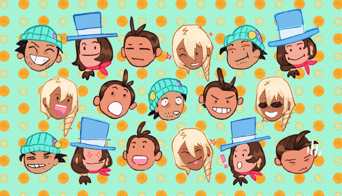 blue headwear hat multiple girls smile dark skin closed eyes top hat  illustration images