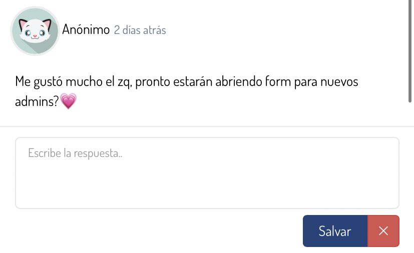 muchas gracias en verdad mi corazón, quizás si esté abriendo un form para buscar admins💌