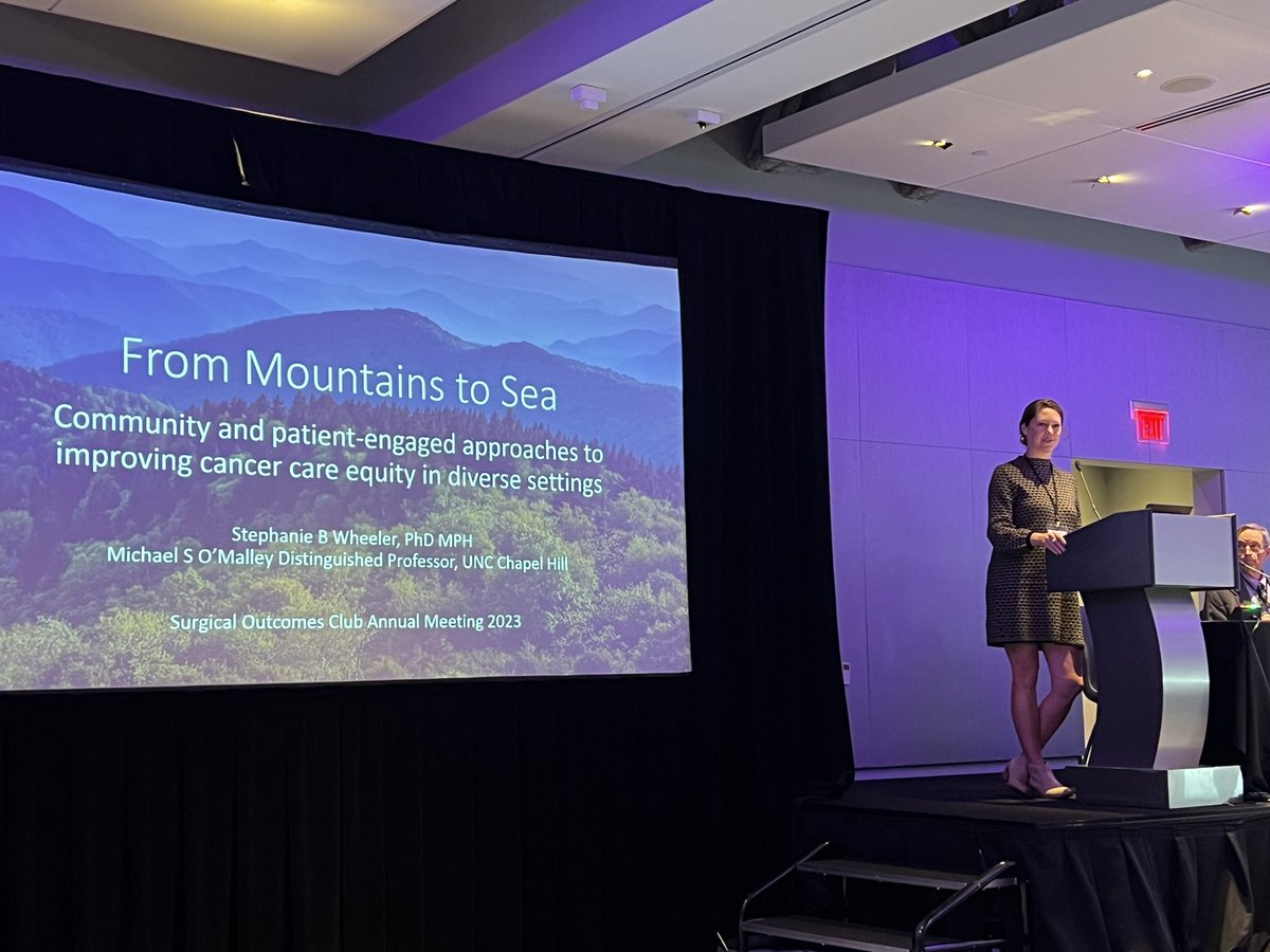 RunLiz's tweet photo. Wonderful presentation on community engagement in North Carolina and how we have reached cancer patients @SurgOutcomes #SOC23 by our own @UNC_Lineberger Stephanie Wheeler! https://t.co/SaLTscdaqw