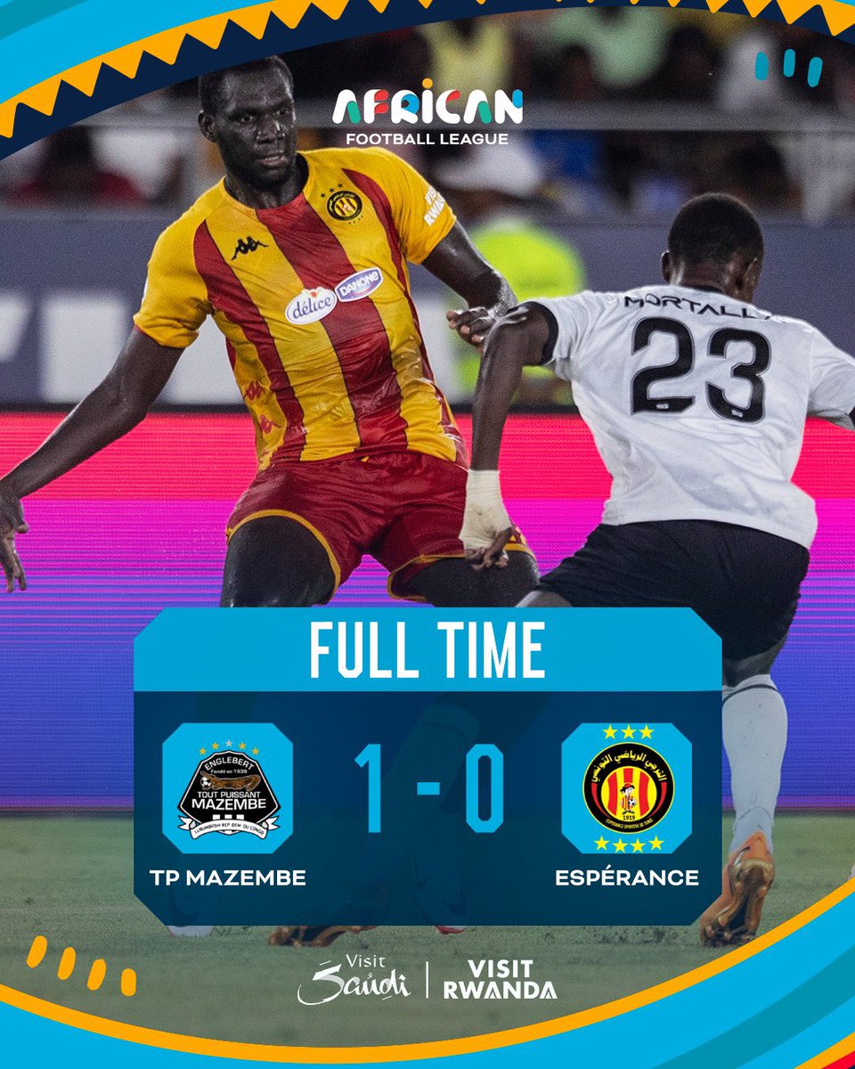 JoueursCD's tweet photo. 🌍| Victoire du @TPMazembe qui s’impose 1-0 face à l’espérance de Tunis dans ce match aller de la @afl_africa. 

L’unique but de la rencontre a été inscrit par Cheick Fofana à la 11ème minute de jeu. 

Match retour mercredi 25 octobre. 

#AFL2023 #TPMEST | #mobulute🐆 https://t.co/zuAsbR4PBJ