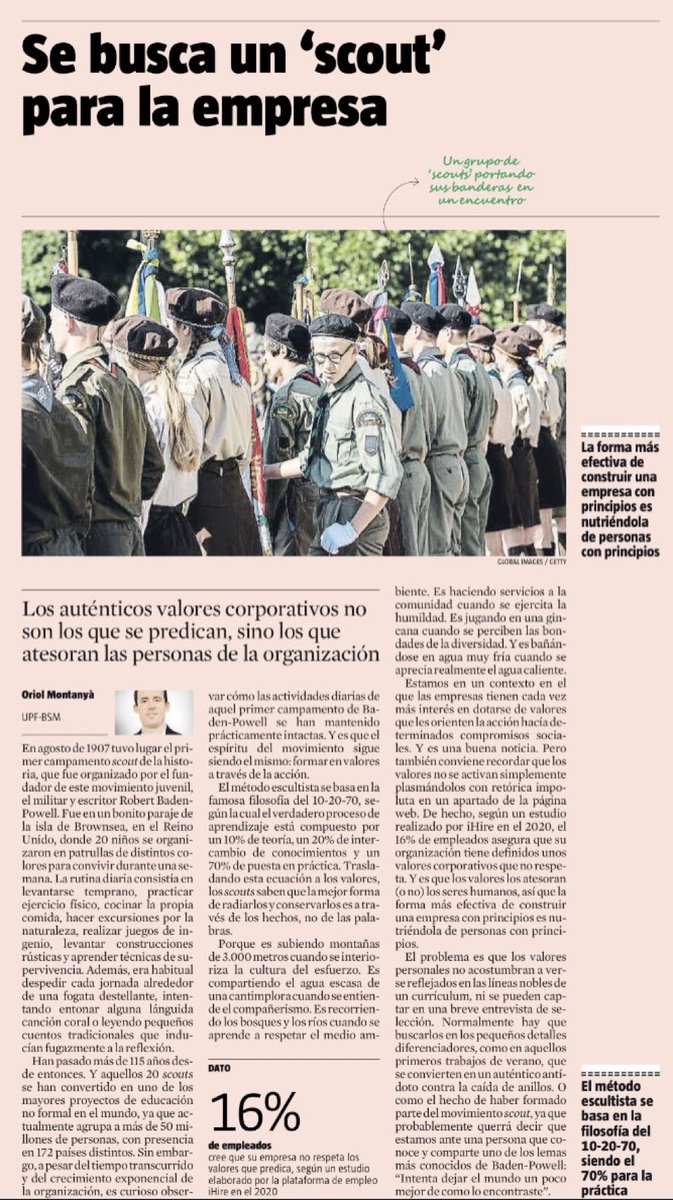 CompOrgADE's tweet image. Un article que ens parla sobre els valors i la cultura de les empreses #CompOrg23