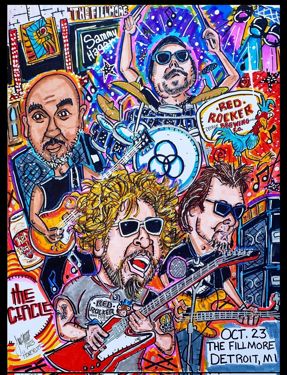 jamesxxcc's tweet image. October 23rd @FillmoreDetroit Red Rocker Brewing and Sammy and the Circle. @sammyhagar #FanArt #launchparty #art #redrockerbrewing