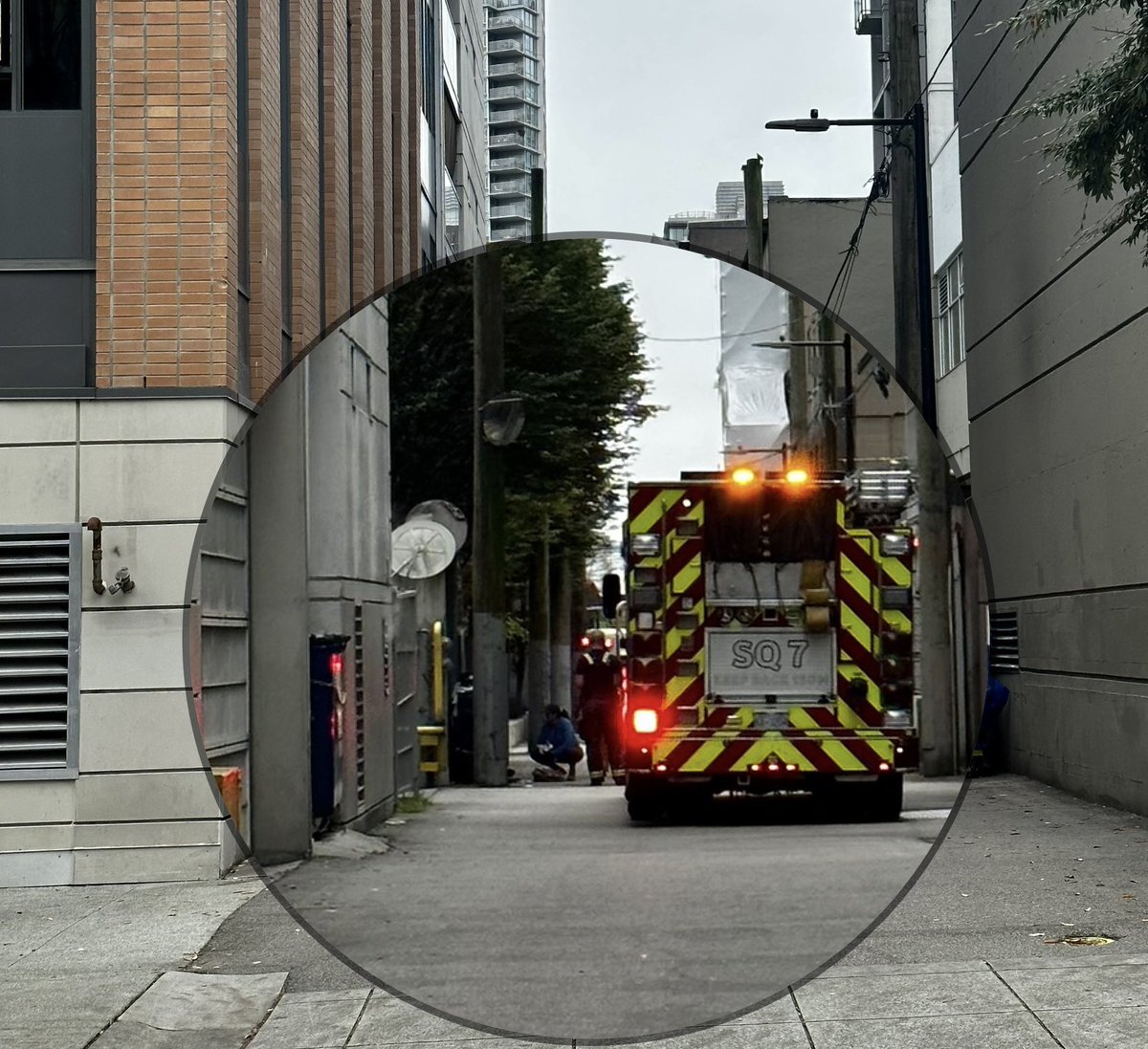 saveourcityvan's tweet image. Behind the “safe” injection site. Another overdose and pressure on emergency resources.  #NotSafe #StopEnabling #vanpoli #bcpoli