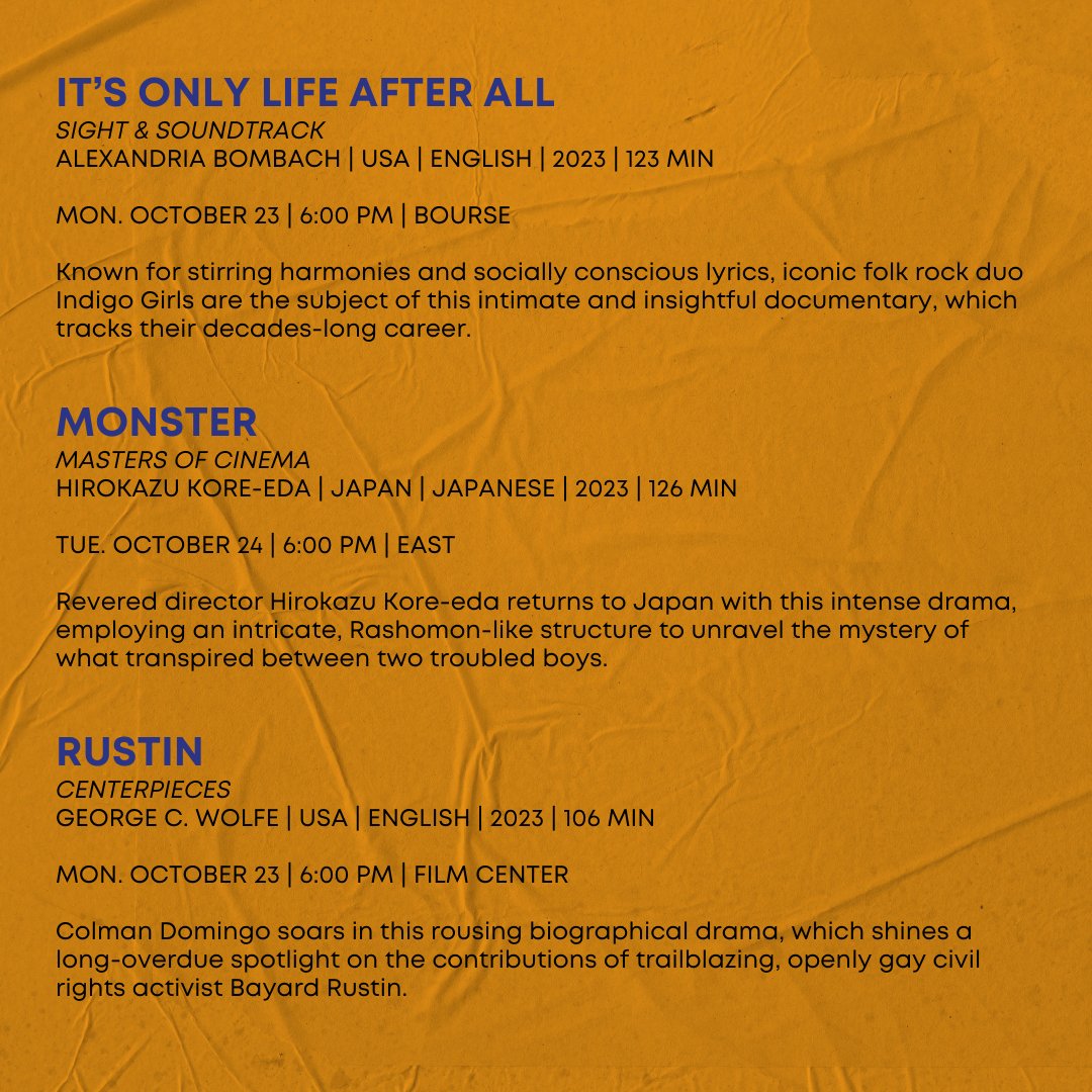Check out the schedule of all the films centering LGBTQ stories screening at PFF32! 

Join us after the screening of CATERPILLAR on 10/29 for a Q&amp;A with director Liza Mandelup and subject David Taylor.

Tickets at the link below! ✨🍿🎥✨
filmadelphia.org/program/