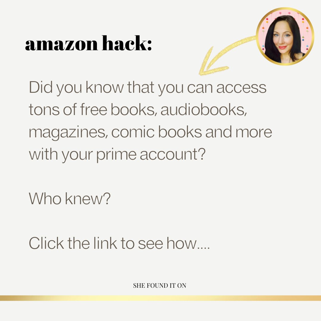 SheFoundItOn's tweet image. 📚 Did you know you can access tons of free books, audiobooks, magazines, comic books + more with your prime account? 💸

See If Your Favorites Are There: 
amzn.to/3WJ20wW

#amazonhack #shefounditon #savemoneyonamazon #amazoninspire #amazonrobot #primereading