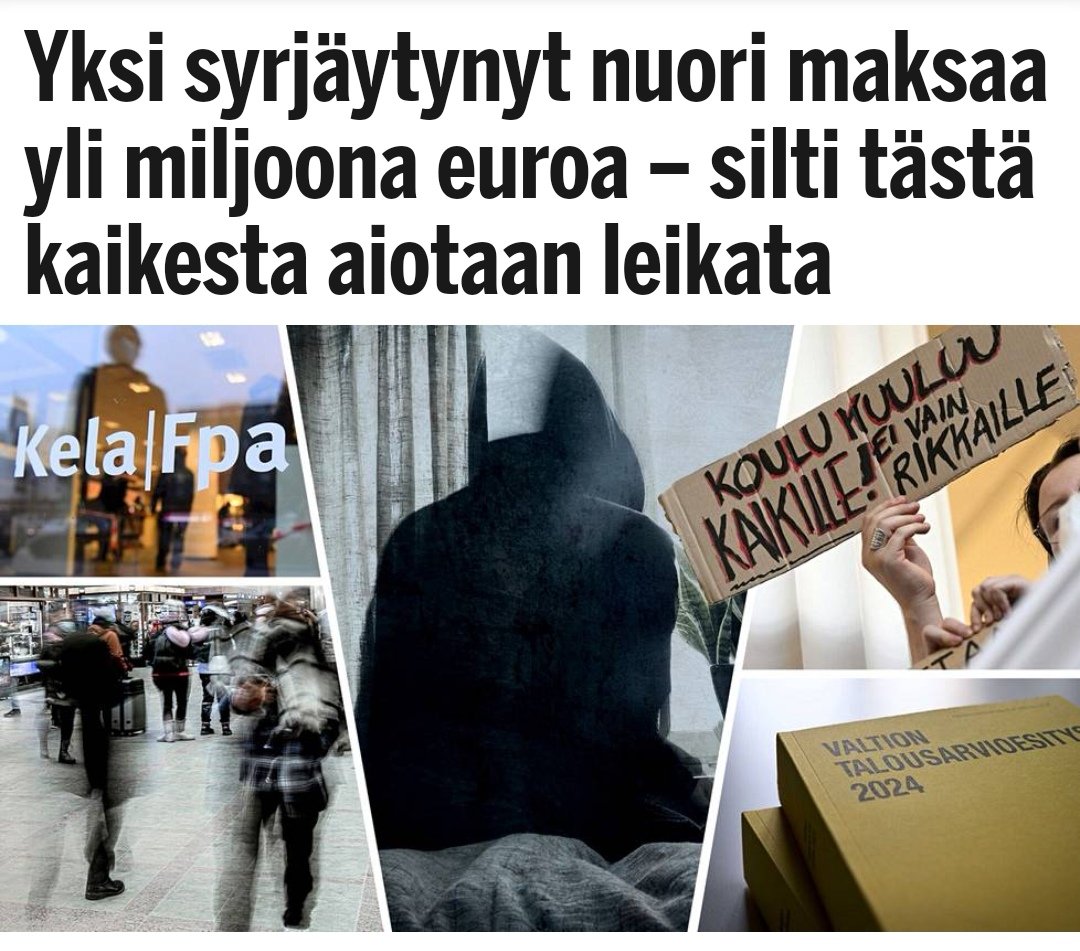 Hallituksen toiminta vaikuttaa ristiriitaiselta. Hallitusohjelmassa lukee, että nuorten #syrjäytyminen ja pahoinvoinnin kasvu on yhteiskuntamme suurimpia haasteita. Silti hallitus aikoo supistaa #nuoret kohdistuvaa rahoitusta useaa kautta. #nuorisotyö 1/7

is.fi/taloussanomat/…