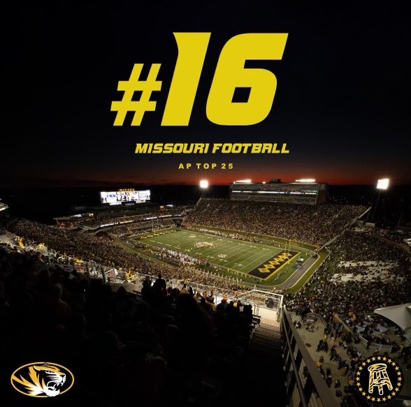 BarstoolMizzou's tweet photo. Your Missouri Tigers come in at #16 in this week’s AP Poll!!! https://t.co/A8mZAywuFS