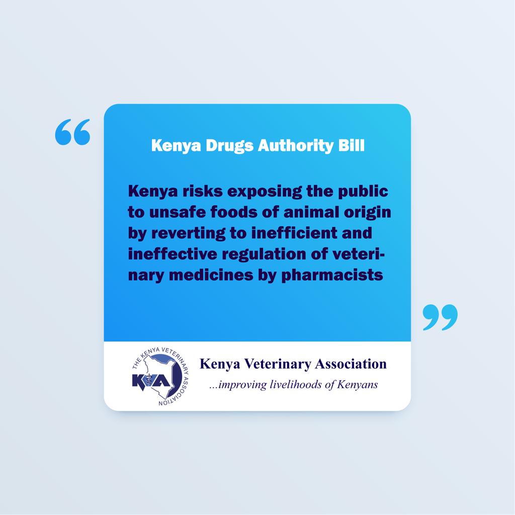 VeterinaryKenya's tweet photo. We should resist policies that poses risks to the health &amp; food safety of our general public. Regulation of Veterinary Medicines is on course to ensure safe foods from animal origin.

#EXPUNGE VETERINARY MEDICINES FROM THE KDA BILL#
@KTNNewsKE @citizentvkenya @vmdKenya https://t.co/xr9lm4tlXv
