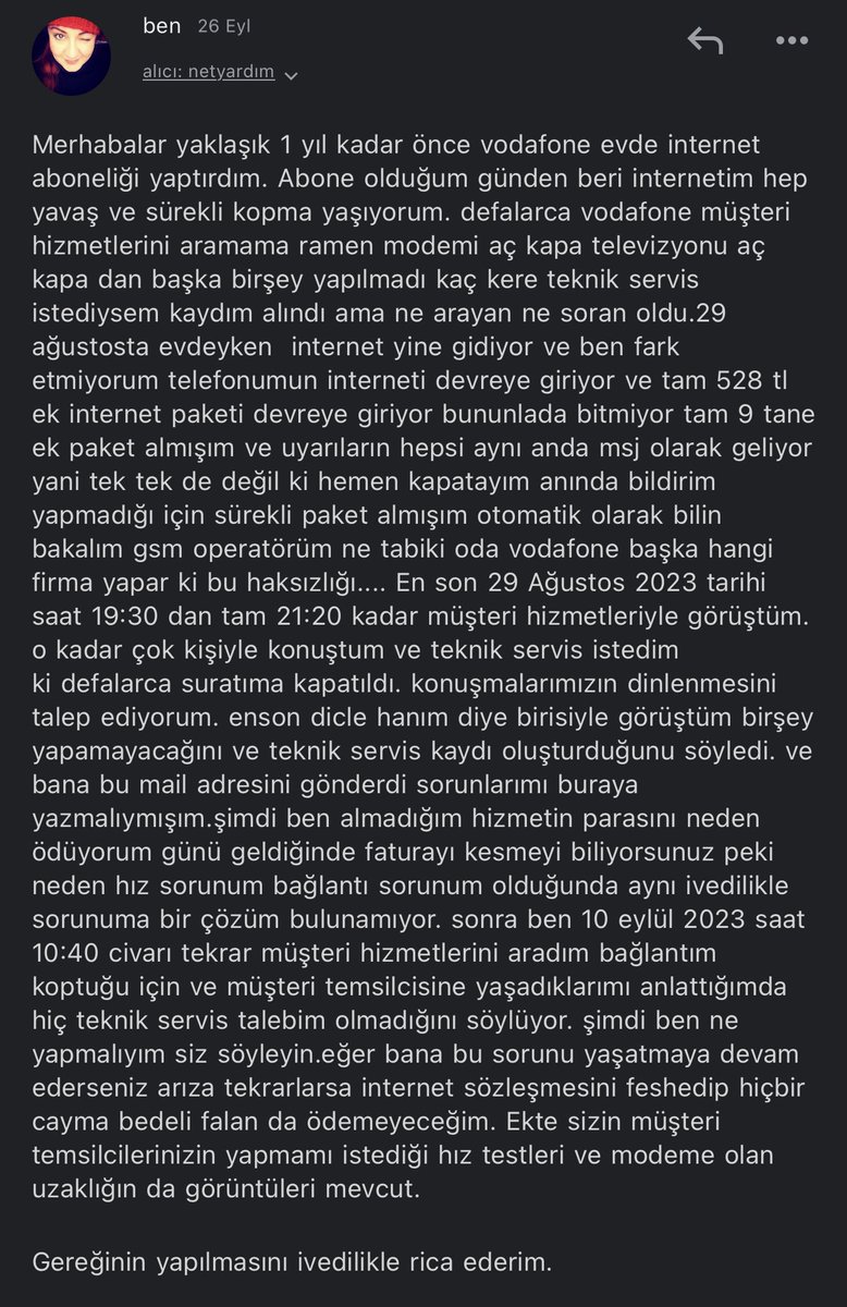 burcusaann's tweet photo. @VodafoneTR 26 eylülden beri cevap vermediz https://t.co/ceP4Ft46yC