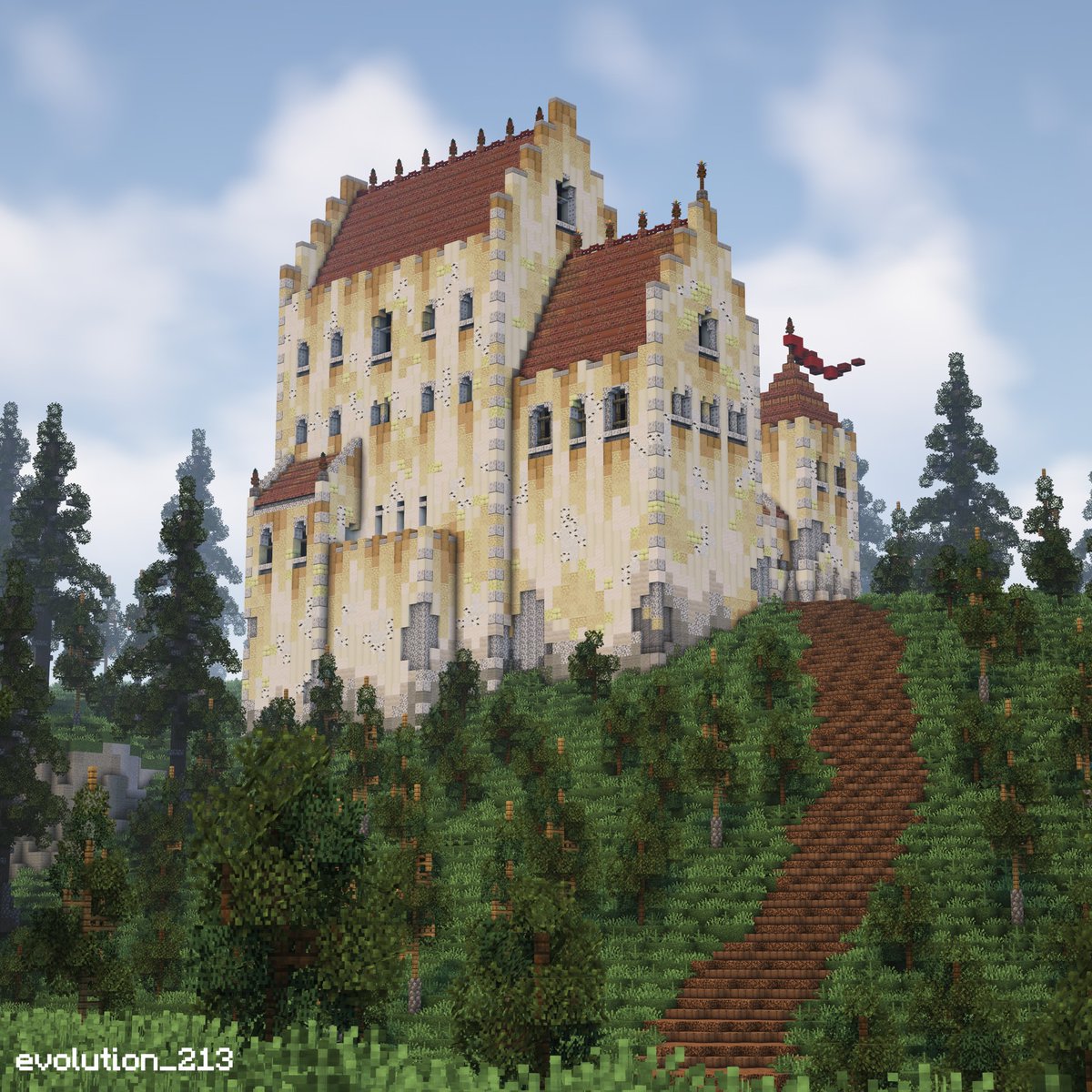_Evolution213's tweet image. Pinethorpe Castle
Inspired by @ComradeHanz &amp;amp; Lichtenstein Castle
#Minecraft #Minecraftbuilds #Minecraft軍事部
