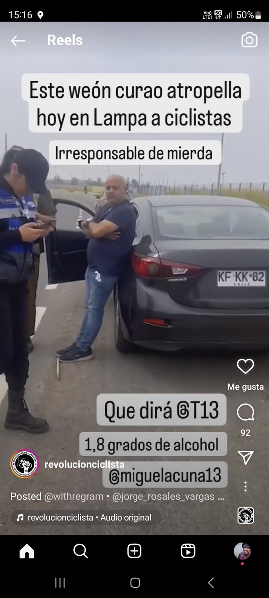 JMolinaPelayo's tweet image. El periodista de @canal13 Miguel Acuña conducía borracho su vehículo en #Lampa atropellando a un niño.
@miguelacuna13