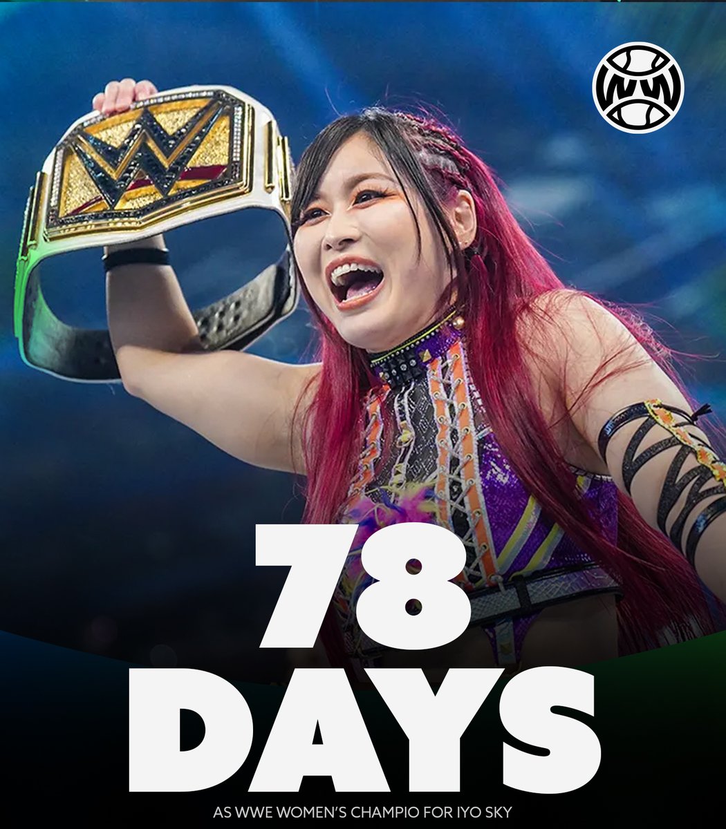 WrestlingWCC's tweet photo. 78 days as WWE women's champion for Iyo Sky 🎯 https://t.co/YwNtPd2xK7