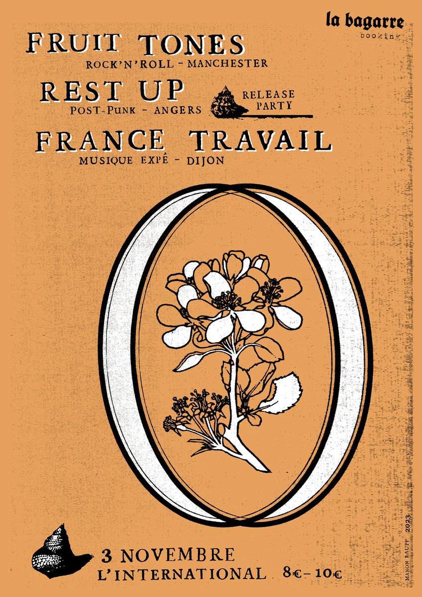 La Bagarre Booking (@labagarre_paris) on Twitter photo Dans dix jours, on fête le premier CD de Rest Up, un groupe de post-punk angevin qu'on suit depuis leurs débuts. On a invité les Dijonnais de France Travail pour nous mettre en transe et Fruit Tones pour finir en beauté. Poster par <a href="/ductuspop/">Ductus pop zine</a>
facebook.com/events/s/la-ba… Dans dix jours, on fête le premier CD de Rest Up, un groupe de post-punk angevin qu'on suit depuis leurs débuts. On a invité les Dijonnais de France Travail pour nous mettre en transe et Fruit Tones pour finir en beauté. Poster par <a href="/ductuspop/">Ductus pop zine</a>
facebook.com/events/s/la-ba…