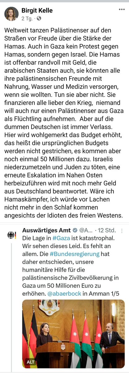 Facebook hat dies Posting gelöscht und mein Konto eingeschränkt. Wegen angeblicher "Hassrede". Mein Einspruch nach kaum einer weiteren Minute "Überprüfung" abgelehnt. Merke:  du darfst auf deutschen Straßen Juden den Tod wünschen,  im deutschen Internet aber nicht die Zahlung von