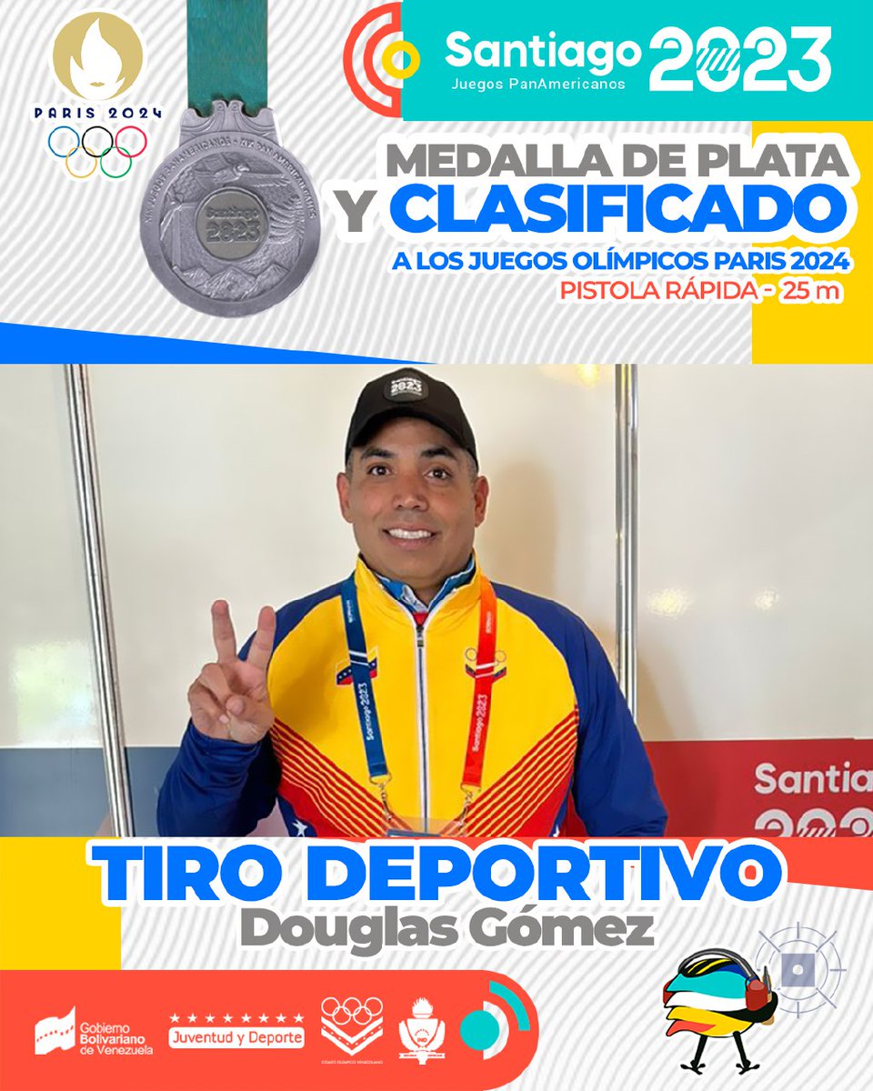 MervinMaldonad0's tweet photo. ¡Medalla de PLATA 🥈!

Felicitaciones 👏 a nuestro atleta Douglas Gómez de tiro deportivo 🇻🇪 https://t.co/qL28ja9VT6