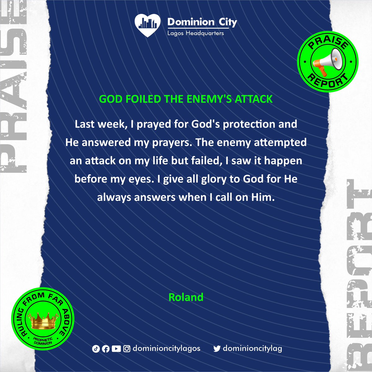 dominioncitylag's tweet photo. Praise Report from today’s service.

#DominionCity #DCLagosHq #OctoberSeries #DominionMandateSeries #RulingFromFarAbove https://t.co/ms8GCM4YvJ