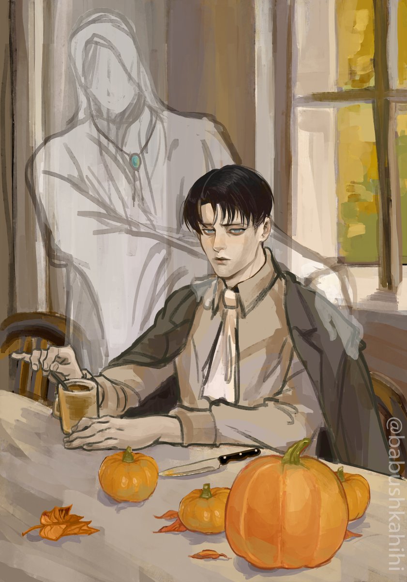 Man with pumpkins 🎃like the picture Girl with Peaches #eruri #AttackOnTitan