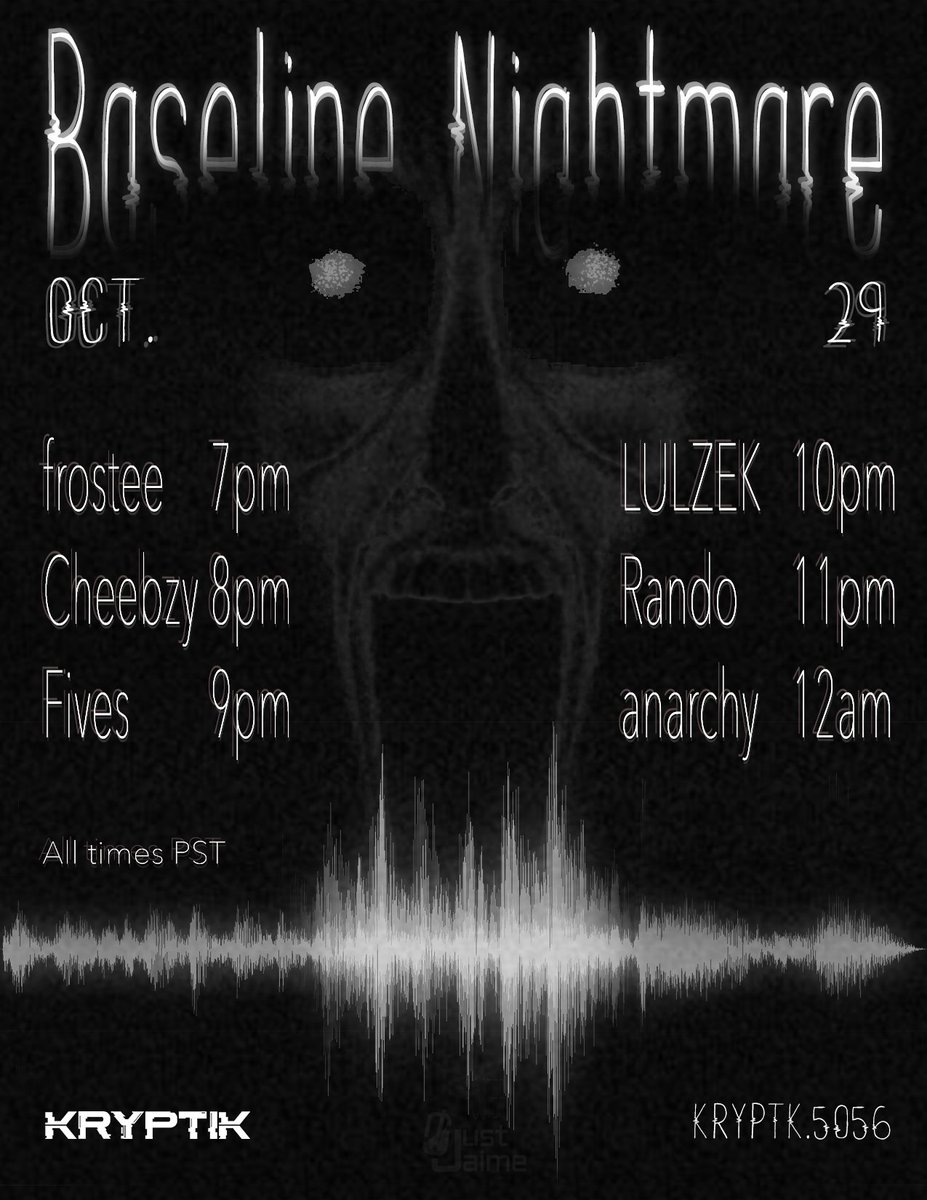CLUB KRYPTIK (@clubkryptik) on Twitter photo Club Kryptik Presents: Baseline Nightmare
Join us on OCT 29
<a href="/Frostee318756/">Frostee</a> <a href="/CHEEBZY_/">CHEEBZY</a> <a href="/lulzek/">L͏U͏L͏Z͏ΞK</a> <a href="/RandoVRC/">RaNDO</a> <a href="/AnarchyVRC/">AnarchyVRC</a> Club Kryptik Presents: Baseline Nightmare
Join us on OCT 29
<a href="/Frostee318756/">Frostee</a> <a href="/CHEEBZY_/">CHEEBZY</a> <a href="/lulzek/">L͏U͏L͏Z͏ΞK</a> <a href="/RandoVRC/">RaNDO</a> <a href="/AnarchyVRC/">AnarchyVRC</a>