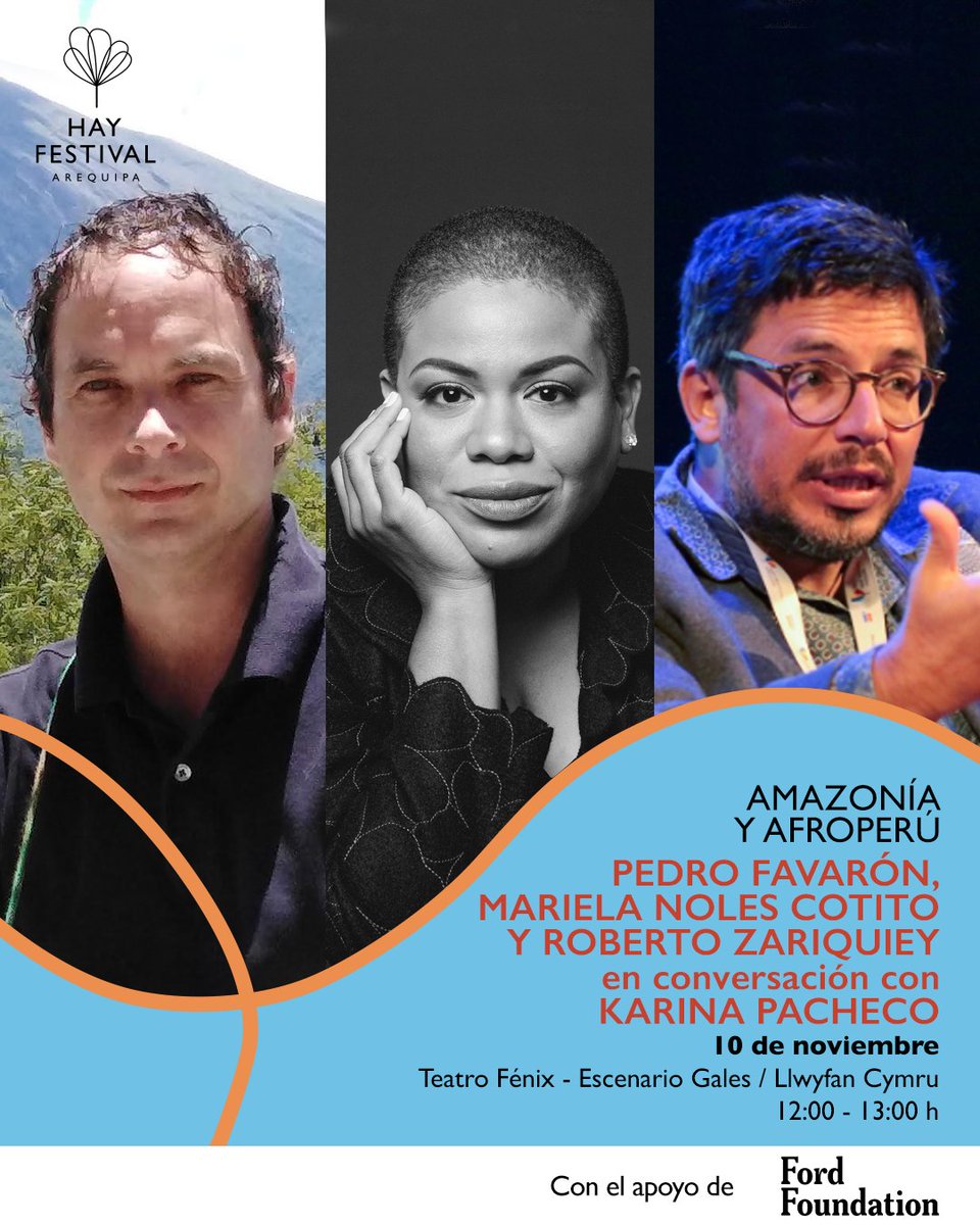 hayfestival_esp's tweet photo. 🌎una conversación sobre Amazonía y Perú en #HayArequipa23.
#PedroFavaron, @MNolesCotito y #RobertoZariquiey reflexionan en compañía de la escritora y antropóloga #KarinaPacheco sobre el trabajo con comunidades amazónicas y afroperuanas.
🎟️Entradas en: https://t.co/tFAm2KVZpQ https://t.co/dRkuX7G4mW