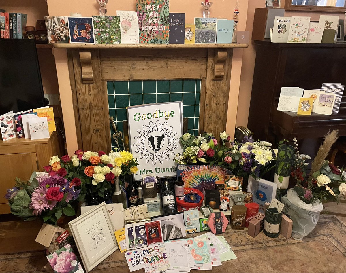 I wasn’t sure about sharing this photo,but I wanted to thank our families &amp; staff for such a wonderful retirement send off.I am overwhelmed by the generosity &amp; kindness of everyone.Every card &amp; gift is so special,but the <a href="/charliemackesy/">charlie mackesy</a> print is especially so!Thank you so,so much