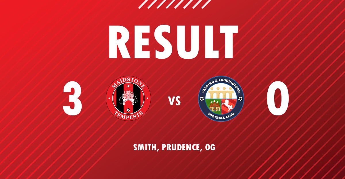 Tempests 3 - 0 Yalding &amp; Laddingford Reserves

Dominant performance, really should have been a bigger scoreline! 

Scott Smith ⚽️
Scott Prudence ⚽️
OG ⚽️

Dan Barrie 🅰️
Jack Walter 🅰️

MoTM - shared Jack &amp; <a href="/lukempestar/">Luke</a> 

#WeAreTempests #MaidstoneTempests <a href="/mmksfl/">Maidstone & Mid Kent Sunday Football League</a> @SELKGrassroots
