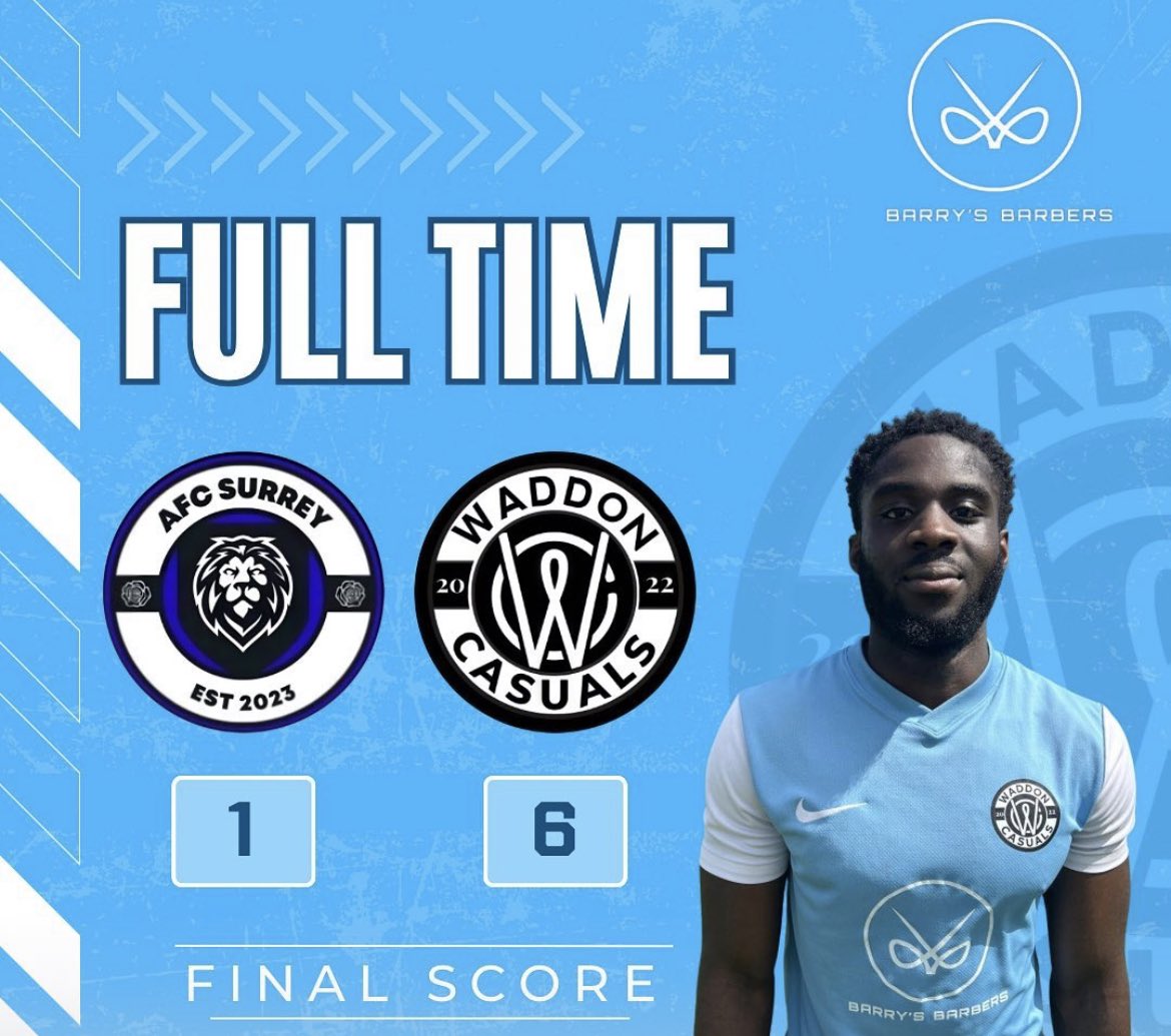 Excellent from start to finish . 

Goals from
<a href="/Jacobsewell2/">Jacob sewell</a> x2
<a href="/charliexmoore/">Charlie Moore</a> 
<a href="/HSTR14/">Harrison Street</a> 
<a href="/lvizzzle/">lvizzleᵍᵐ</a> 
Rory 

MOTM - cecil 

We move onto next weekend with an away trip to Imber old boys in the Surrey Cup

UTC