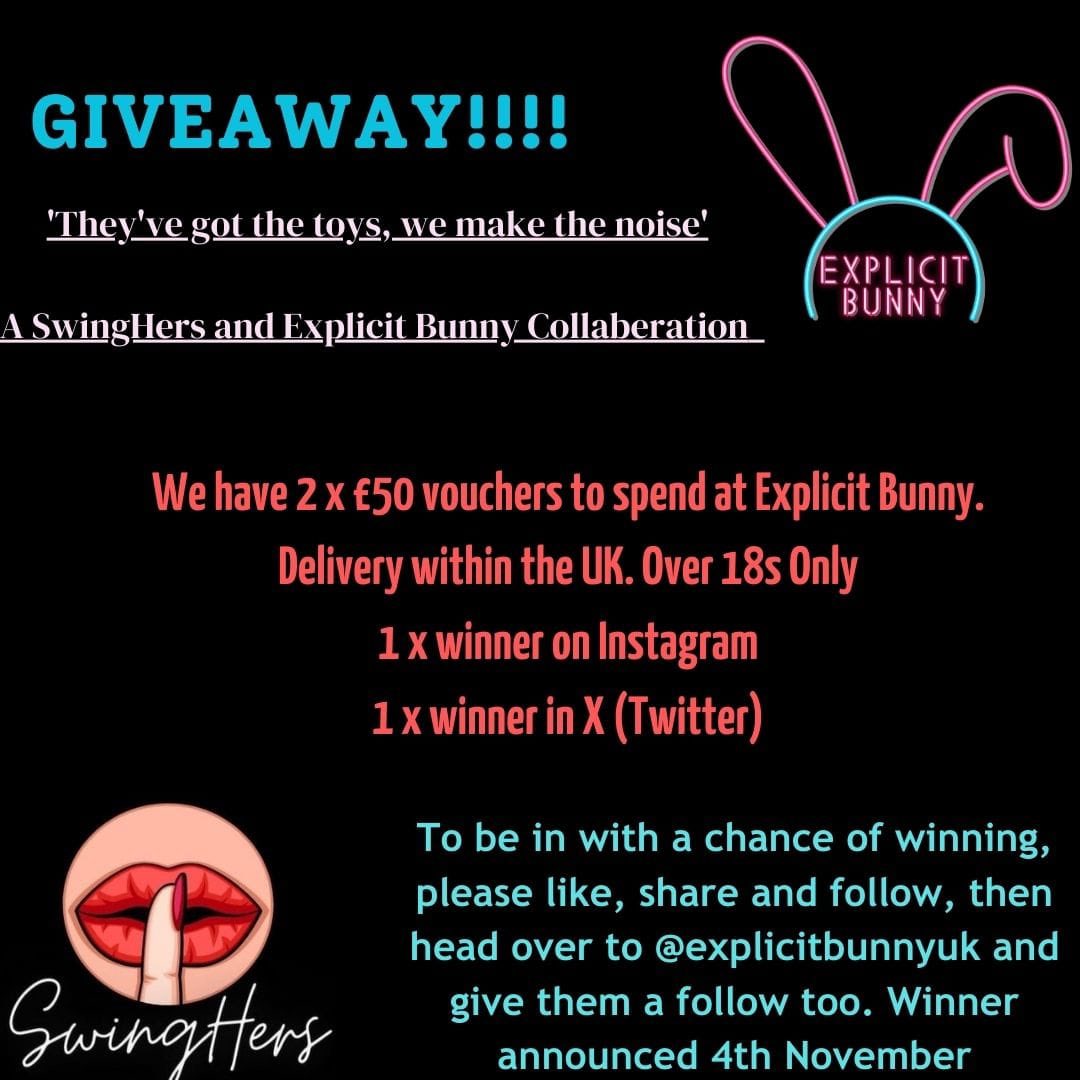 Swinghers's tweet photo. Giveaway time! #giveaway #GiveawayAlert #sextoys #swinghers #sexualliberation #explicitbunny https://t.co/1pR0BVEXGF