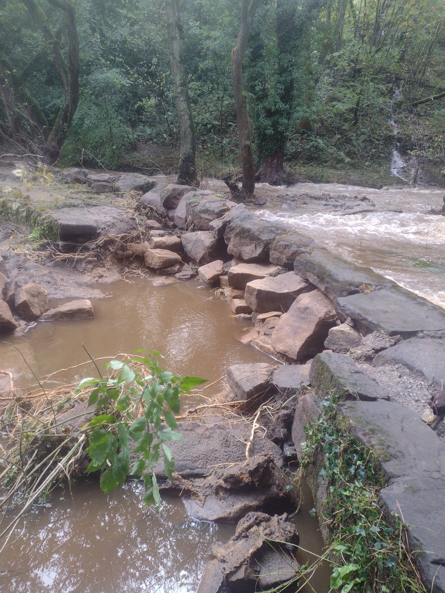 Aimhigh09's tweet photo. Storm #Babet did considerable damage to the much loved public footpath along Rivelin Valley, Sheffield, the path wiped out completely in places, both ends of Hind Wheel dam in particular. #Sheffield #Rivelin #RivelinValley. https://t.co/AqHpsTQBRF