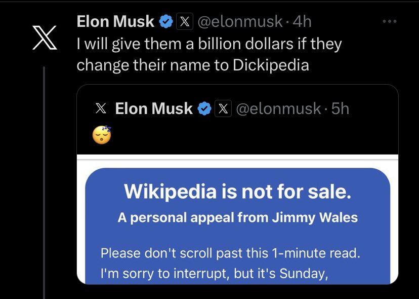 Elon Musk offers $1 billion to Wikipedia; but, there is a condition