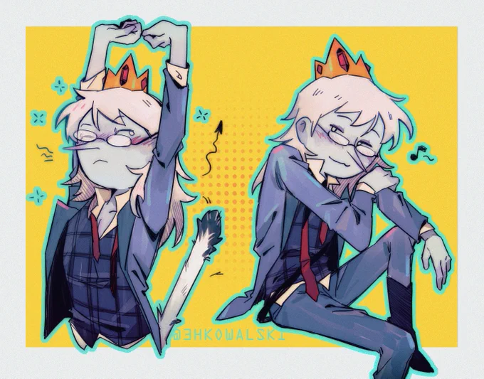 The cat is stretching--  #WinterKing #FionnaAndCake #AdventureTime #bubbline **P1 was based on  's beautiful design!! I'm deeply in love....