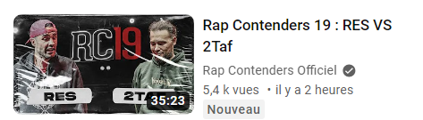 c'est la meilleure affiche qu'on a eu depuis VRAIMENT longtemps aux RC ptn gloire au battle rap
