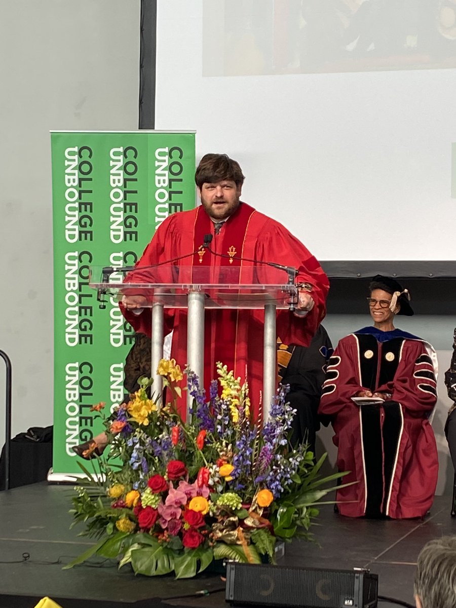 PrezYves's tweet photo. This was, by far, the most jubilant, authentic inauguration I have ever attended. It was uniquely Dr. Adam Bush and College Unbound. Congrats on your installation. I am certain that you will continue on with many more years of transforming lives in this country. Your vision and your impact will continue to be life-changing for generations. @MrAdamBush @CollegeUnbound 🎉🙌🏾