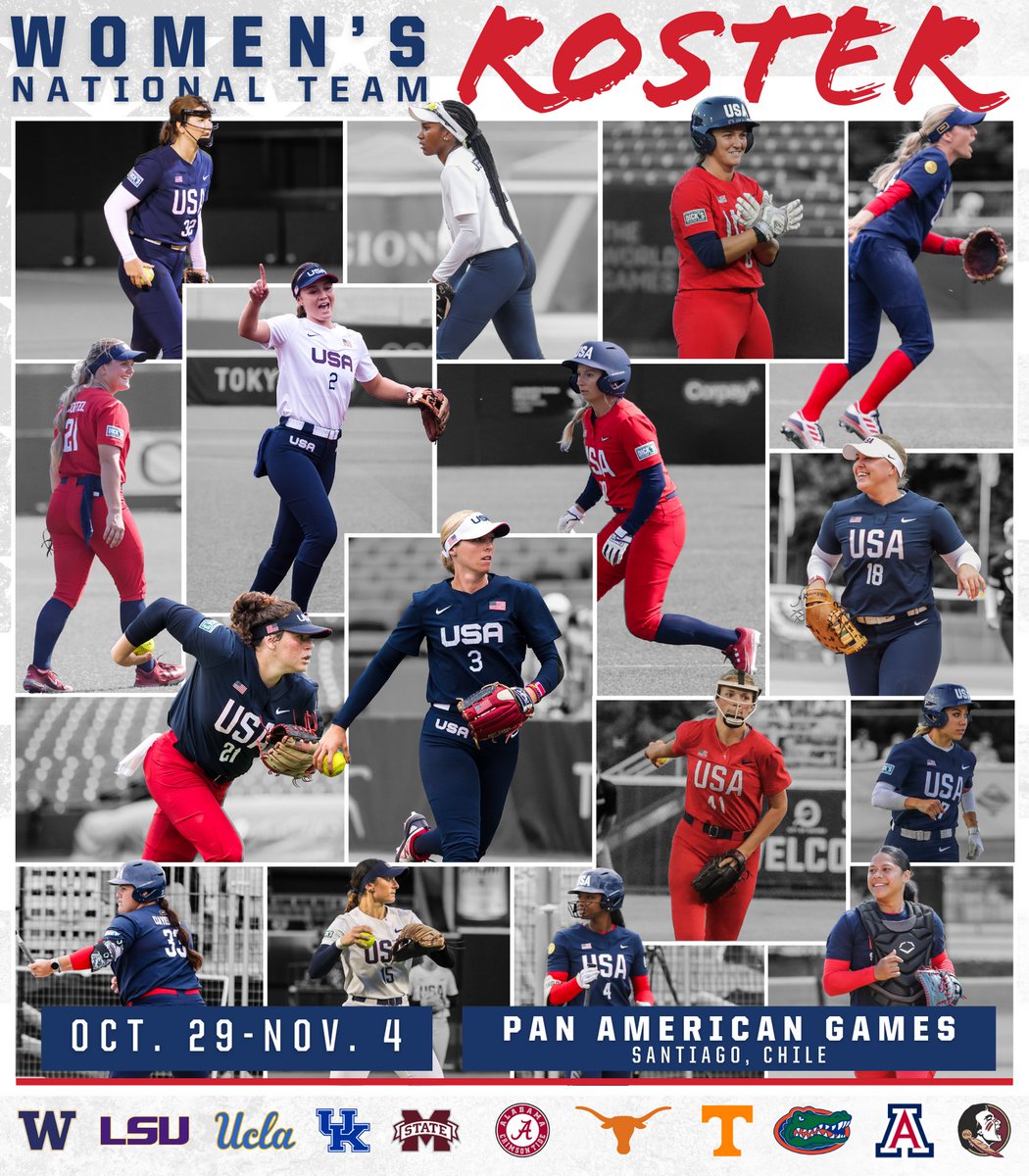 The roster is 𝙨𝙩𝙖𝙘𝙠𝙚𝙙 🔥
 
✅ 16 Team USA veterans
✅ 1 current NCAA Division I student-athlete
✅ 11 universities represented 
 
The action starts soon → go.usasoftball.com/405gXN5