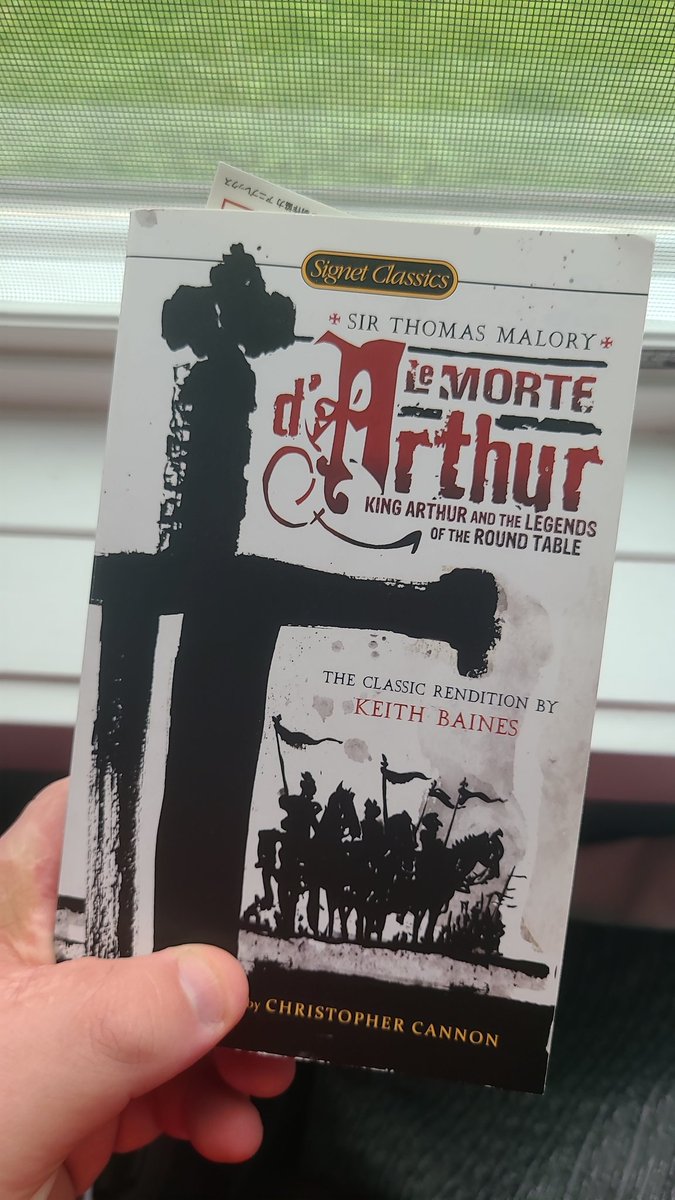 SunSettingCaleb's tweet image. Arthurian lore is hilarious to me. Expect live tweeting of my readings of Le Morte d'Arthur.