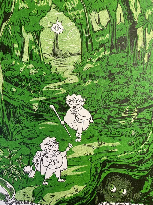 Reread lord of the rings this summer :') here's those guys walkin in the woods, riso printed w black green and yellow!!