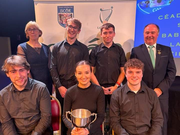 Comhghairdeas mór le Ailbhe, Cathal, Liam, Conor agus Daragh (Ceol Uirlise) ó <a href="/CualaCLG/">Cuala GAA</a> a rachaidh, ar son <a href="/DubGAAOfficial/">Dublin GAA</a>, go dtí an comórtas ceannais Scór Sinsir i gCill Áirne ar an 18 Samhain. 
GRM ag gach duine a ghlac páirt  i Scór Sinsir i mbliana. Tá an todhchaí geal!