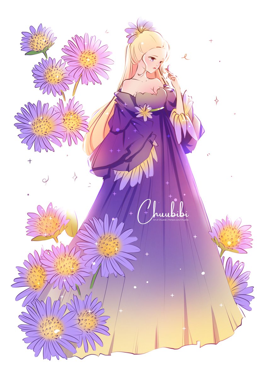 Chuutober Day 22: Asters

#chuutober2023 #inktober2023 #procreateartist #procreateillustration