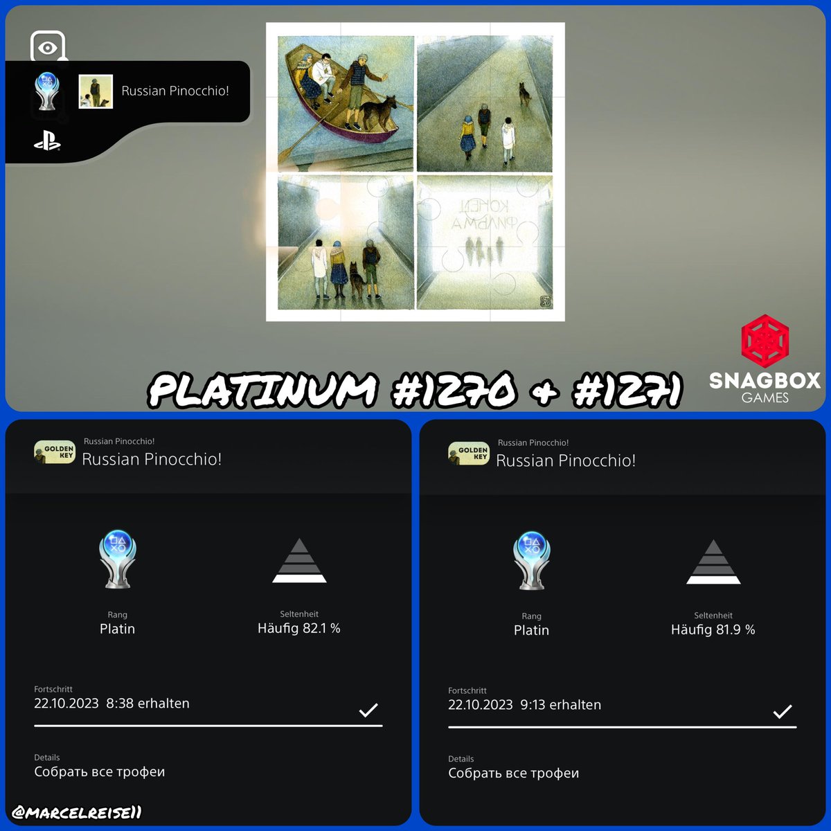 marcelreise11's tweet photo. Since 05.10. is #RussianPinocchio by @SnagBox_Studio available. Flip through all the comic pages & solve all 45 puzzles to get the #platinum.
https://t.co/aEJHQAh7RJ
@SilentGhost86 @PSN_Robert2567 @Platingamer73 @TrophyN3rd @SadoMarco_ @DerPlatinjunge @IBadDriverI @OverhypedG https://t.co/wLhlKNVvC8