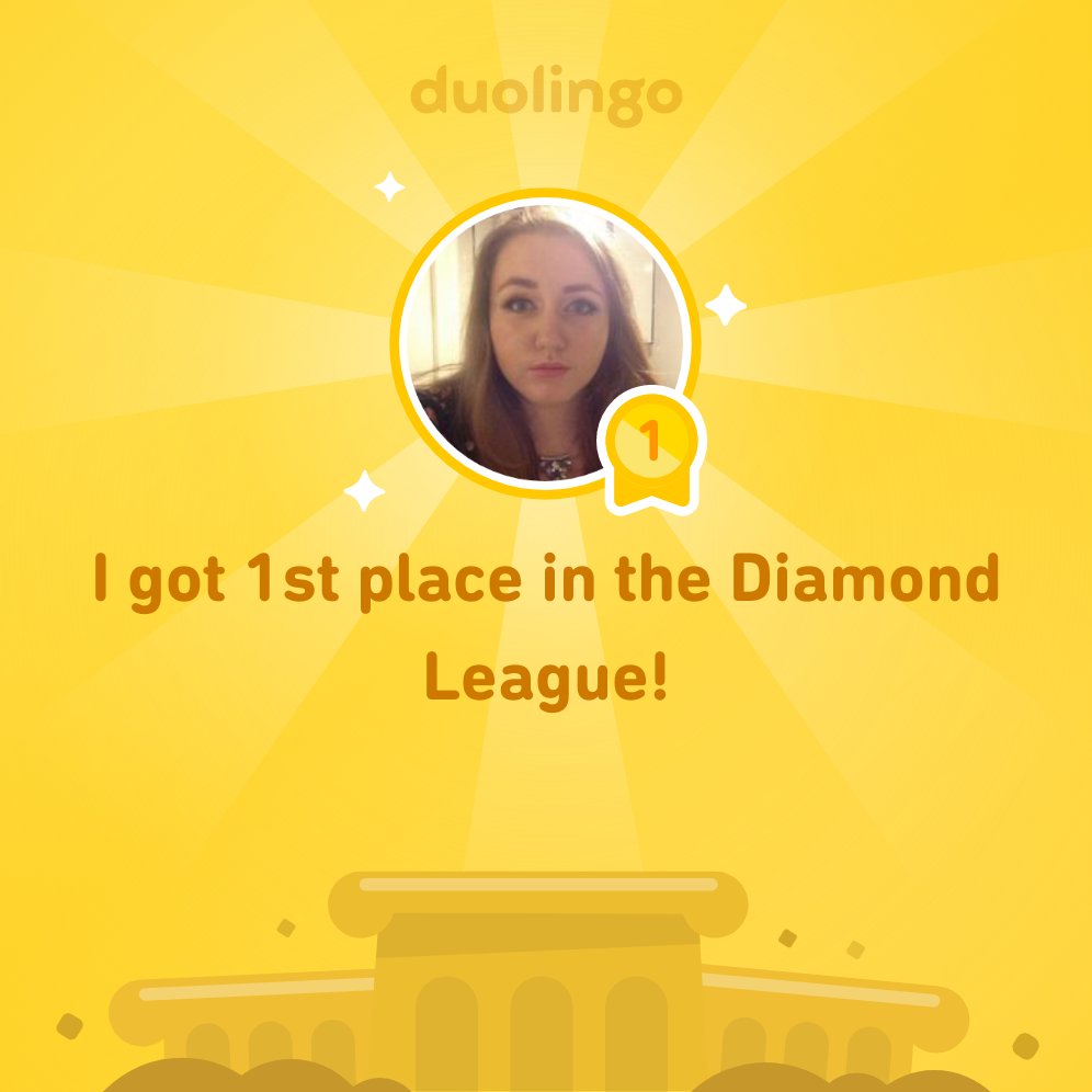 I finished 1st place in Diamond League on @Duolingo!