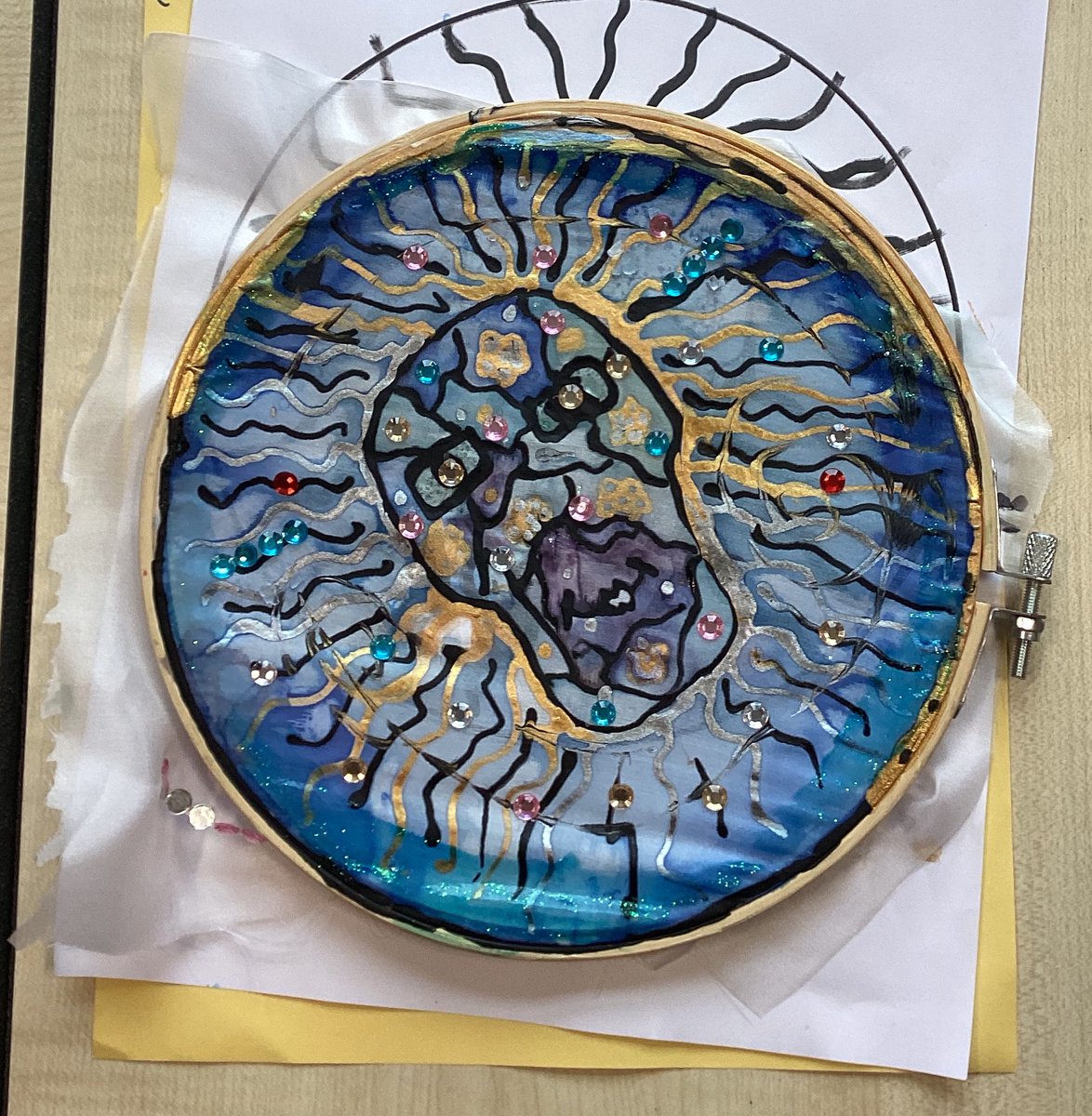 MissPreece2's tweet photo. Maya masks painted on silk turned out so well 💀👩🏼‍🎨🎨 https://t.co/v7SYDy7Eds