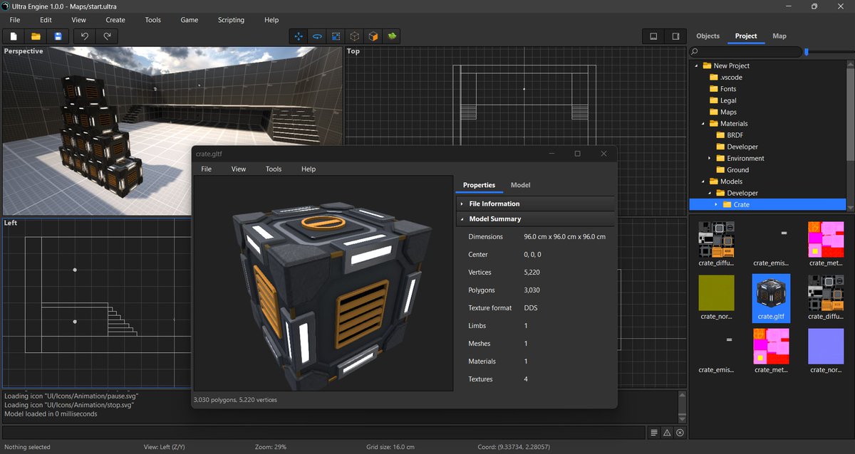 Leadwerks's tweet image. Very nearly ready for release. Abstract crate model by @reepblue #gamedev #indiedev #vulkanapi