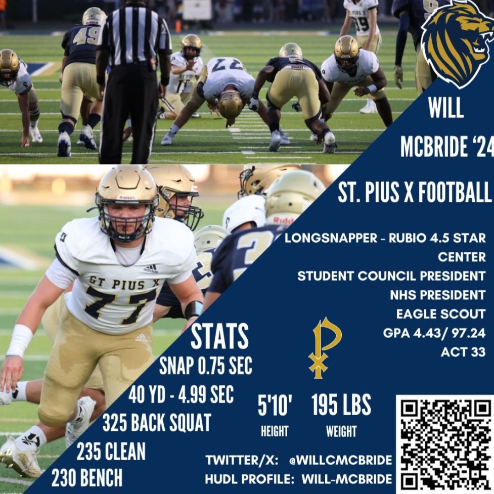 Senior Spotlight: #77 Will McBride @spxad @spx_football @spxgoldenlions @DekalbRecruits @EliteGARecruits @On3Recruits @ChadSimmons_ @Mansell247 @larryblustein @CoachLamb1 @willcmcbride #RecruitSPX