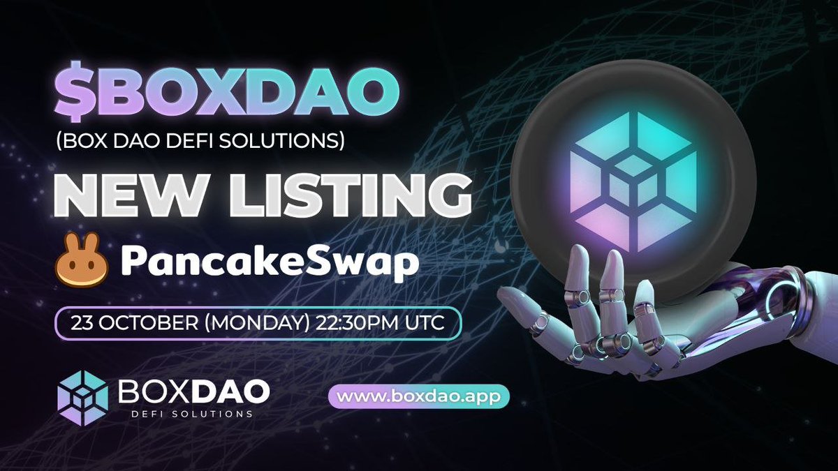 BoxDao_Defi's tweet photo. Official launch on @PancakeSwap, date and time in the image below.
๐ Swap - https://t.co/tcxZJMxIWb
๐ CA - 0x46F063D5DcF1378e4cA3dca992450CAcF64603Eb
#Crypto #BSC #BDAO #BoxDAO https://t.co/bRfHGNkpKW