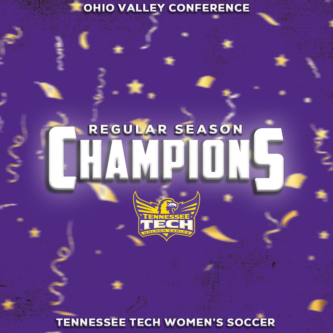 𝗥𝗘𝗚𝗨𝗟𝗔𝗥 𝗦𝗘𝗔𝗦𝗢𝗡 𝗖𝗛𝗔𝗠𝗣𝗦🏆

Congratulations to <a href="/TTUSoccer/">Tennessee Tech Soccer</a>. 𝗕𝗮𝗰𝗸-𝘁𝗼-𝗕𝗮𝗰𝗸 Women’s Soccer Regular Season Champions!