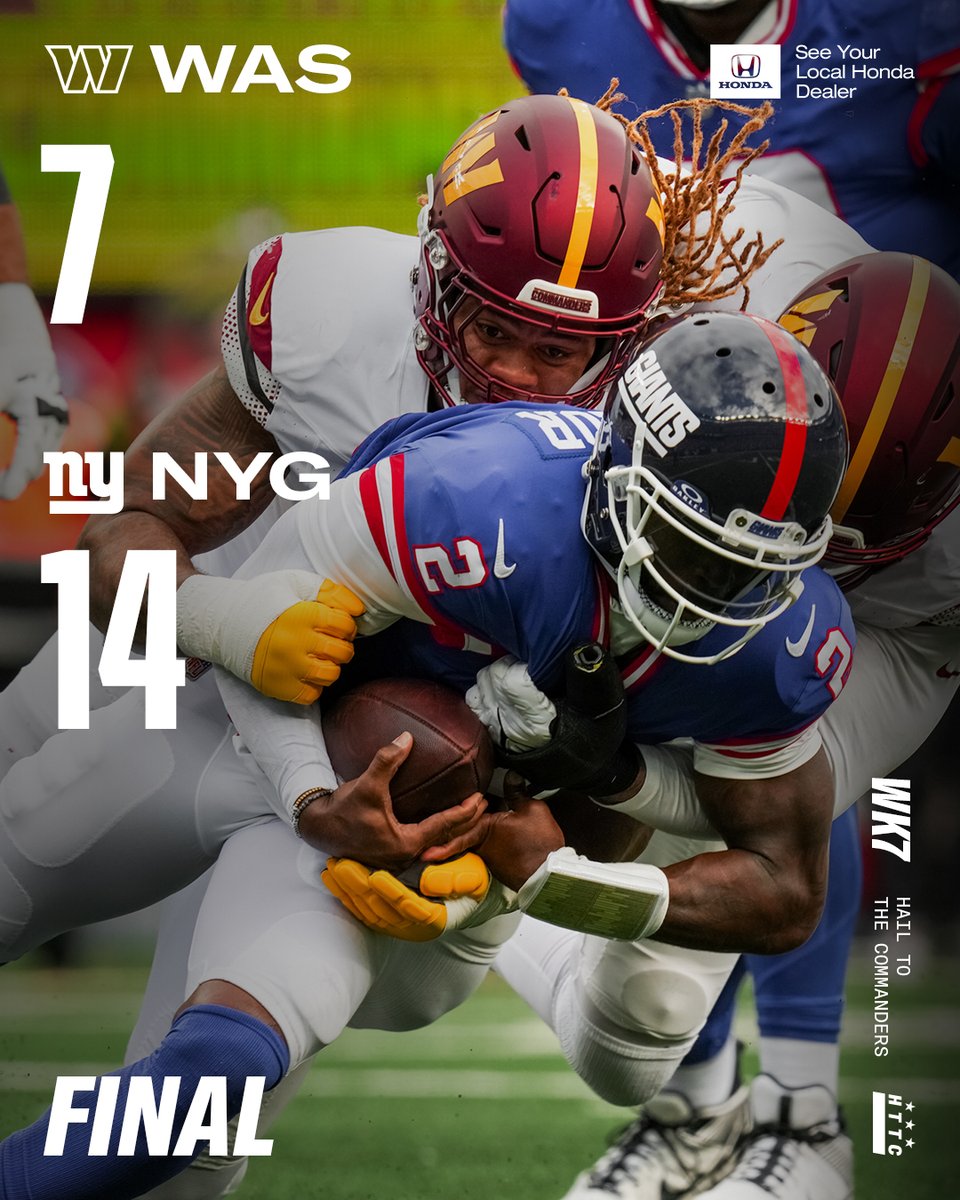 Commanders's tweet image. Final

#WASvsNYG | #HTTC